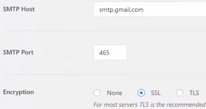 smtp settings for gmail